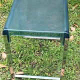 Table d’appoint vintage en plexiglas bleu et acier – Marc Berthier pour Prisunic