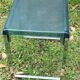 Table d’appoint vintage en plexiglas bleu et acier – Marc Berthier pour Prisunic