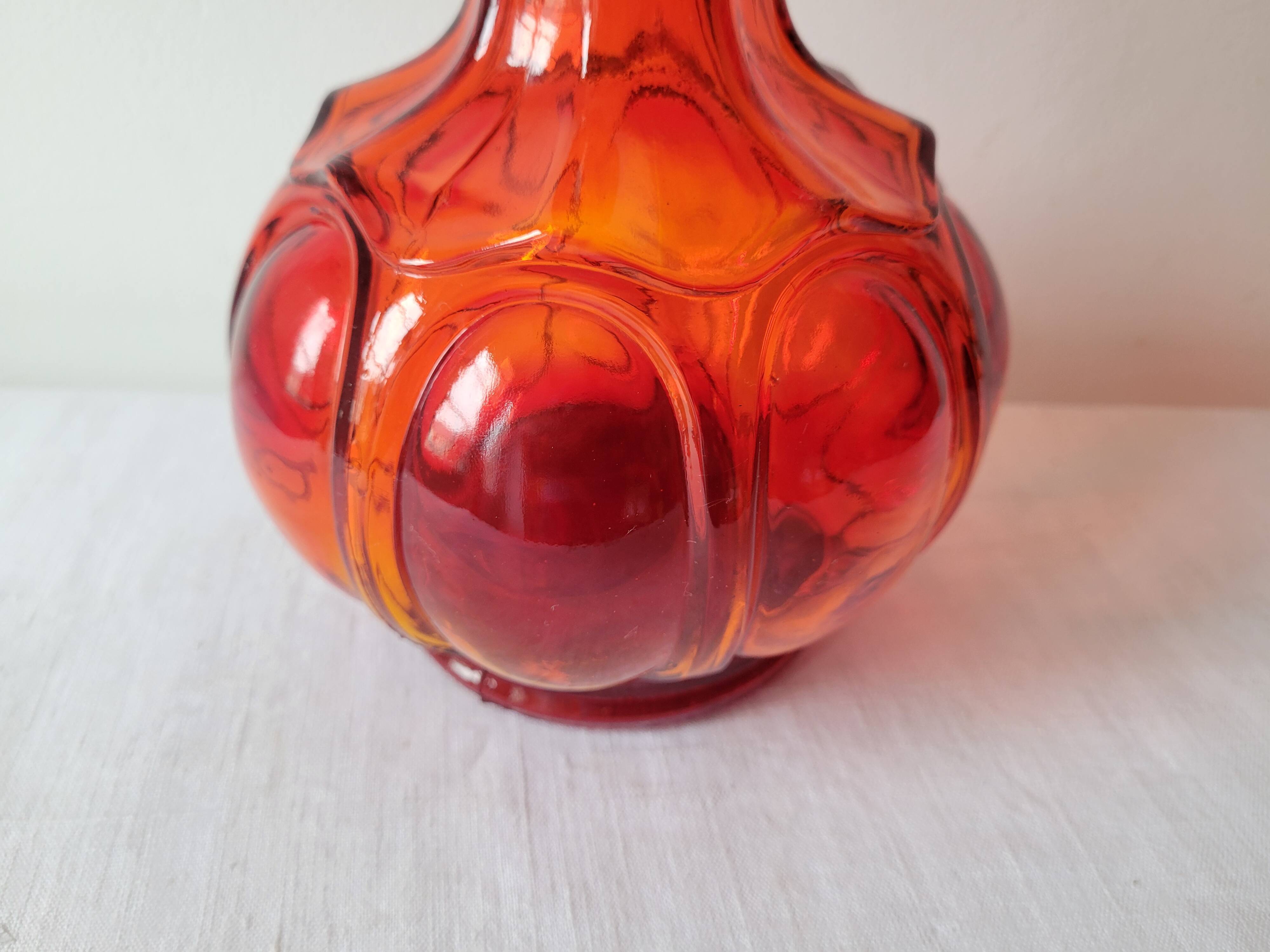 Italian red glass carafe