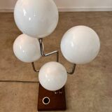 Old metal table lamp Italian design Gioffredo REGGIANI 70s vintage 4 lights