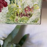 Oil on canvas flowers