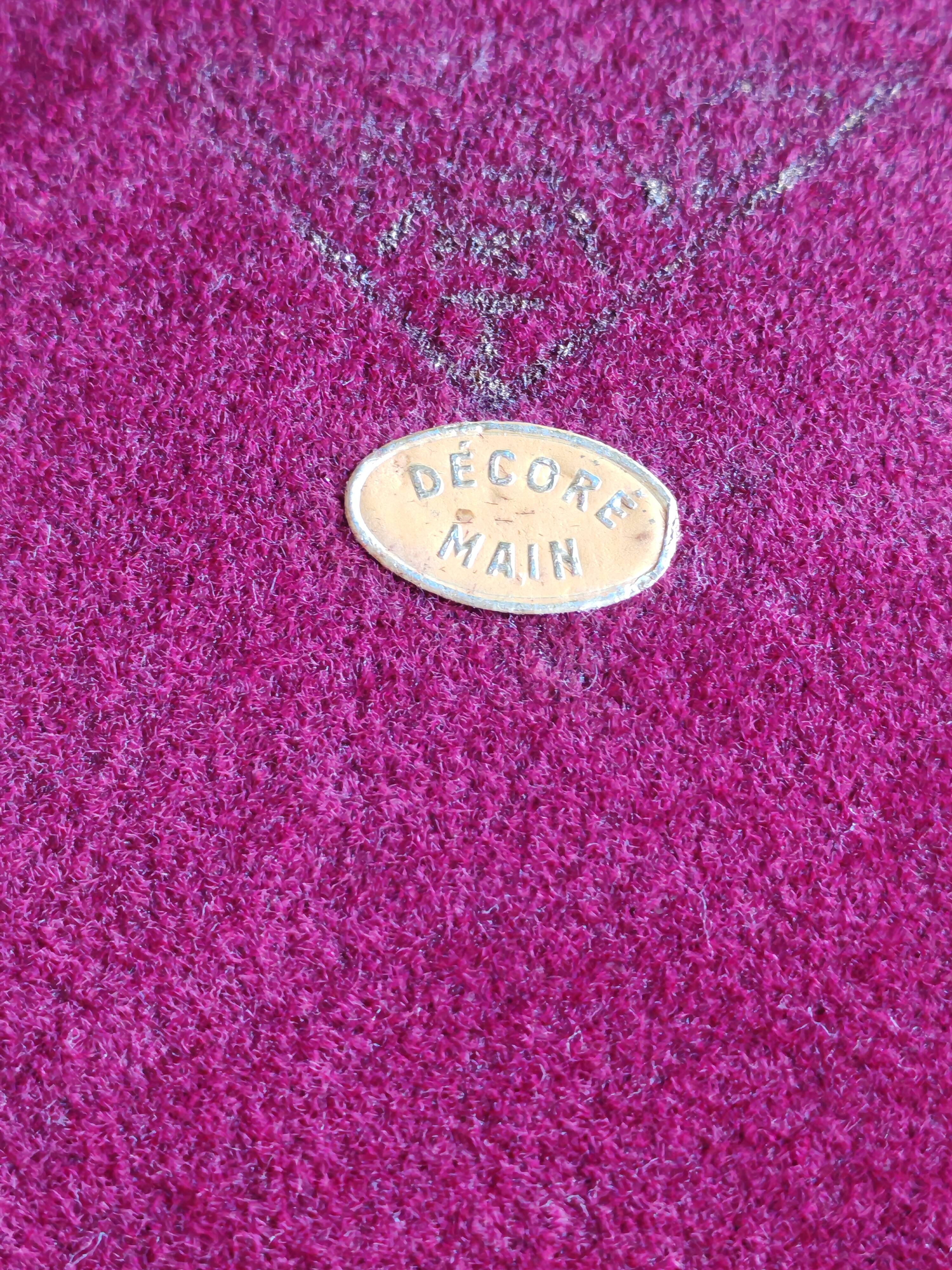 Old Red Plate Signed - Hand-Painted Floral Decoration