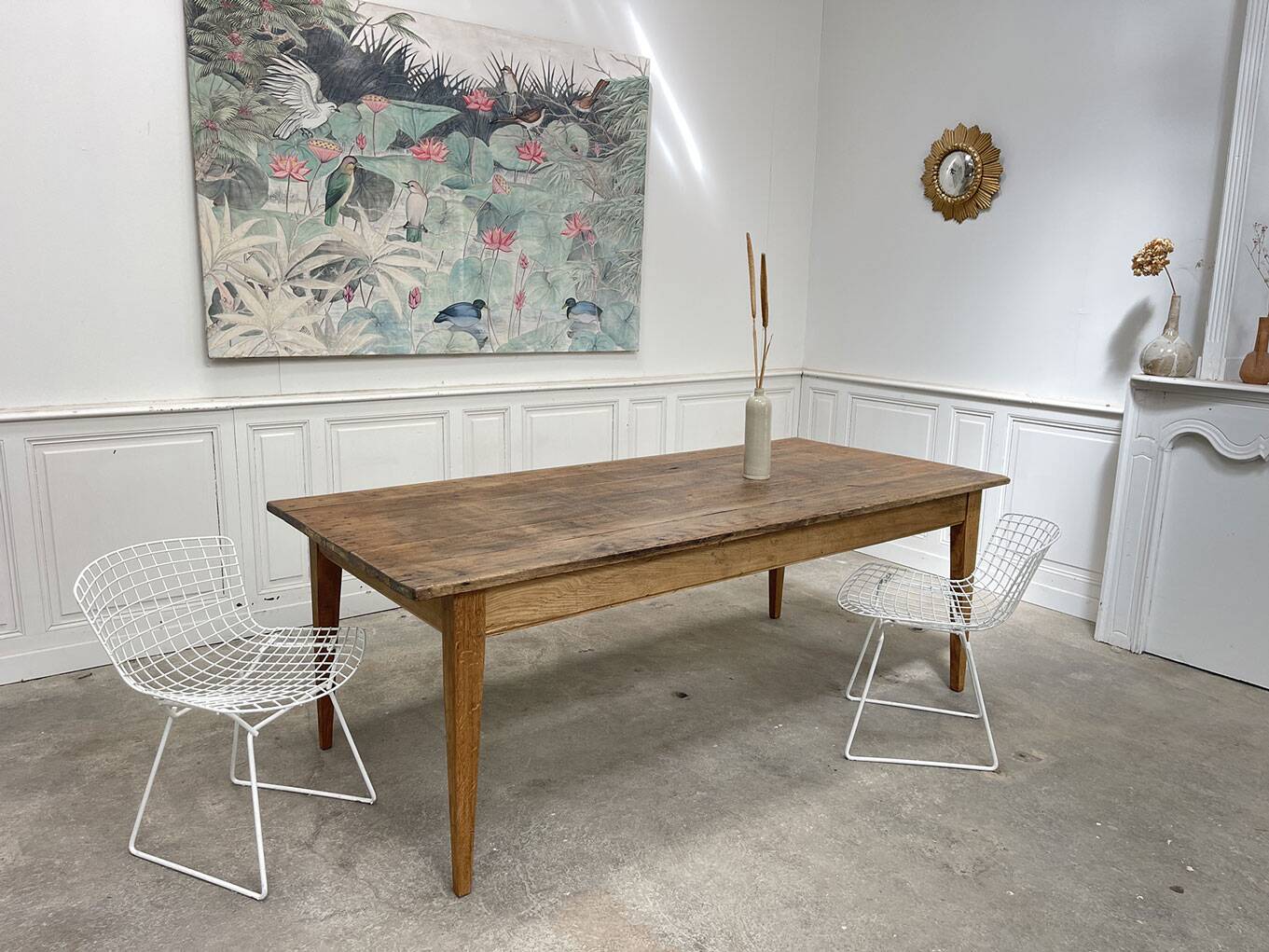 1900 oak table 216cm long