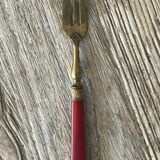 Batch of 6 red Bakelite dessert forks