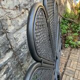 Vintage black rattan headboard 142cm