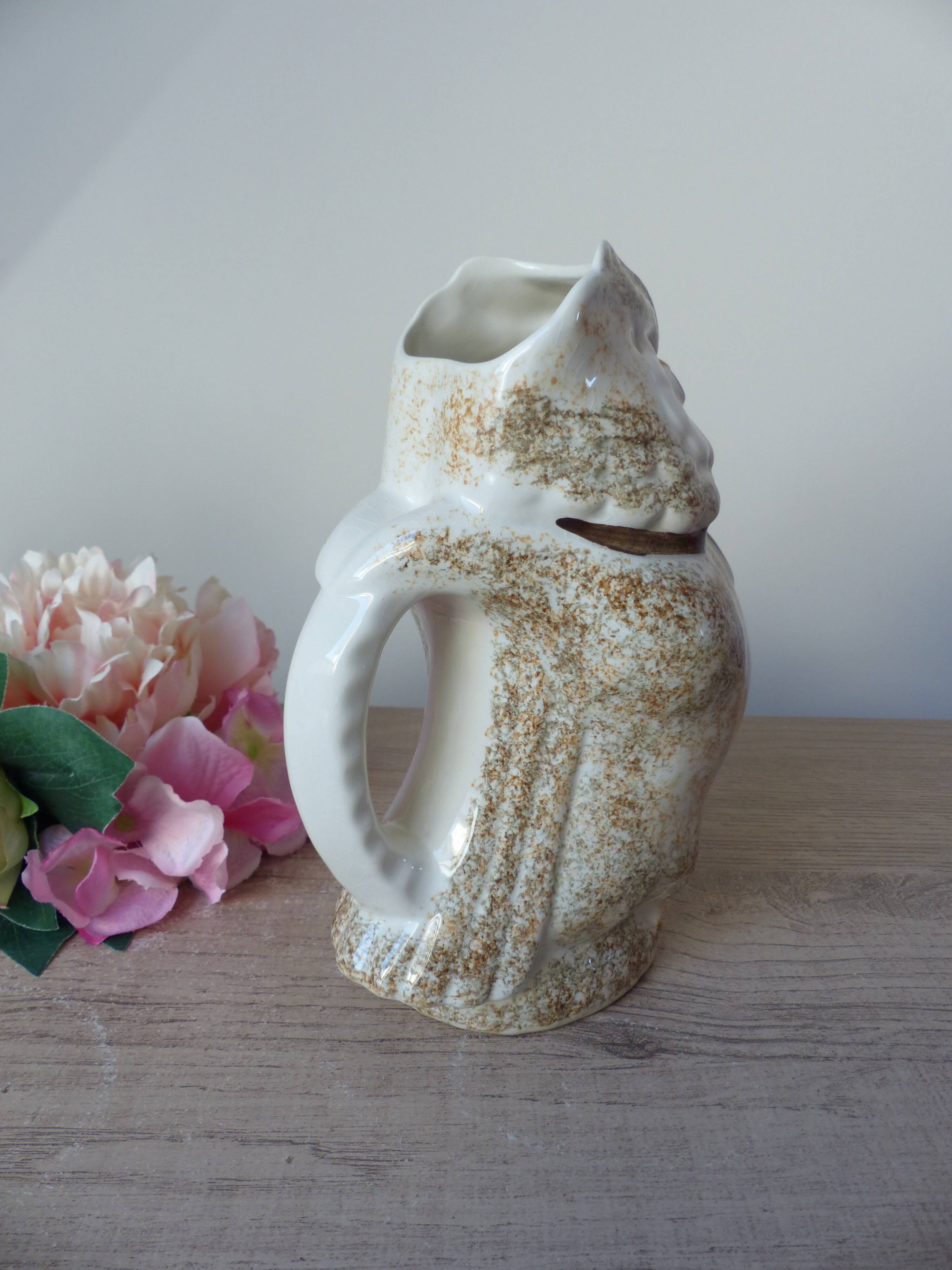Vintage Longchamp Ceramic Owl Pitcher