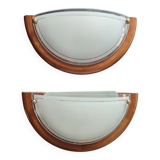 Wood glass wall lights