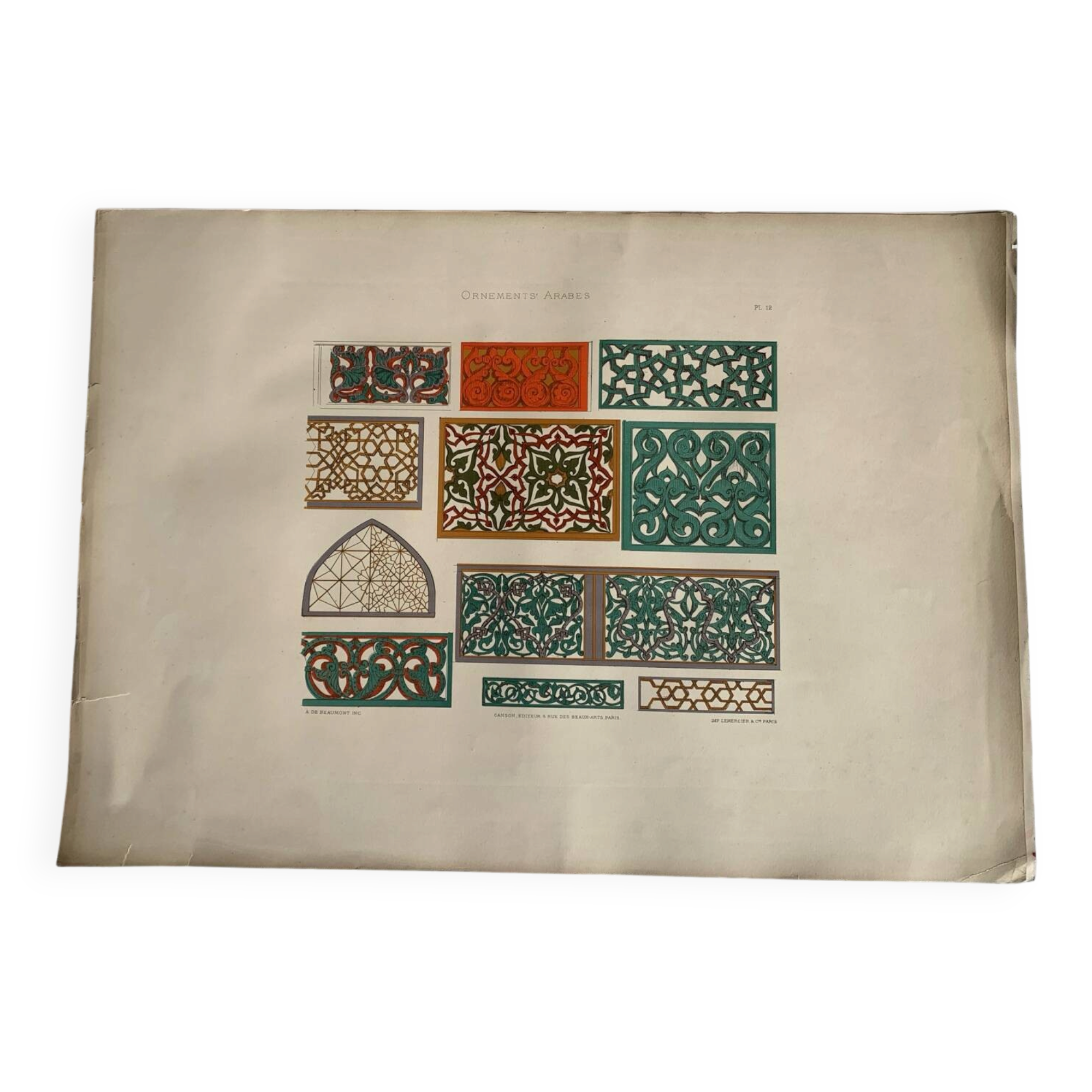 Ancient Oriental Lithography - Arab Ornaments
