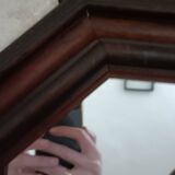 Antique octagonal mirror