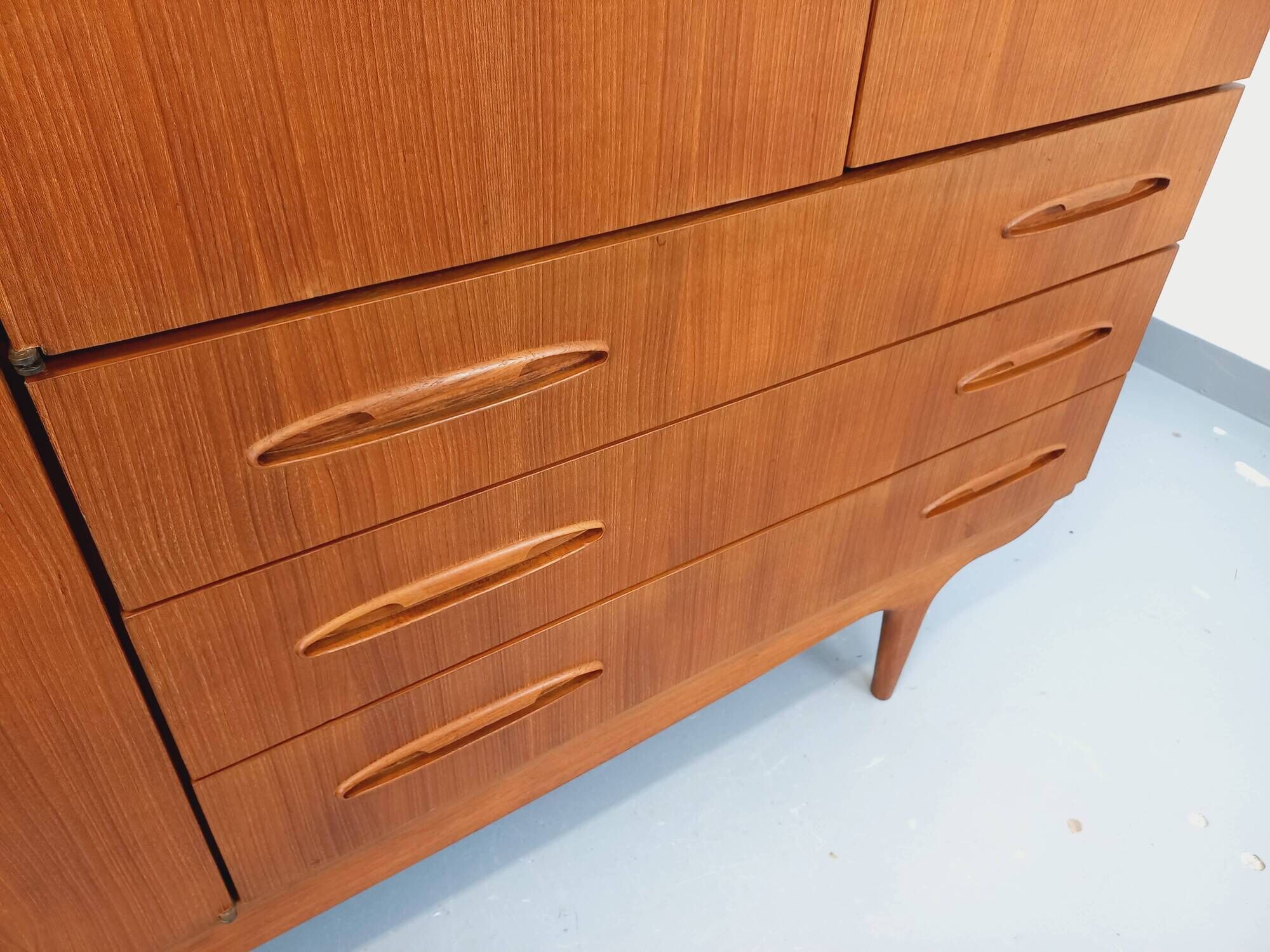 Vintage Scandinavian teak wardrobe from the 1960s.