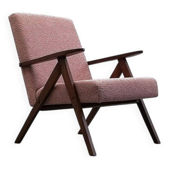Mid Century Easy Chair Model B - 310 Var in Pink Boucle