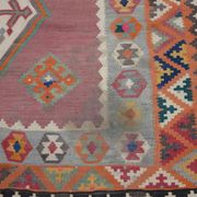 Oriental Kilim Rug Shiraz Gashgai Antique: 1.50 X 2.85 Metres