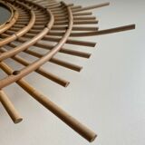 Mirror soleil in ratin 1970 french design 65x84cm