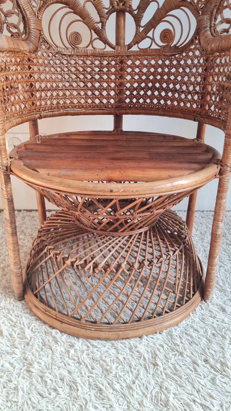 Emmanuelle chair Peacock vintage rattan
