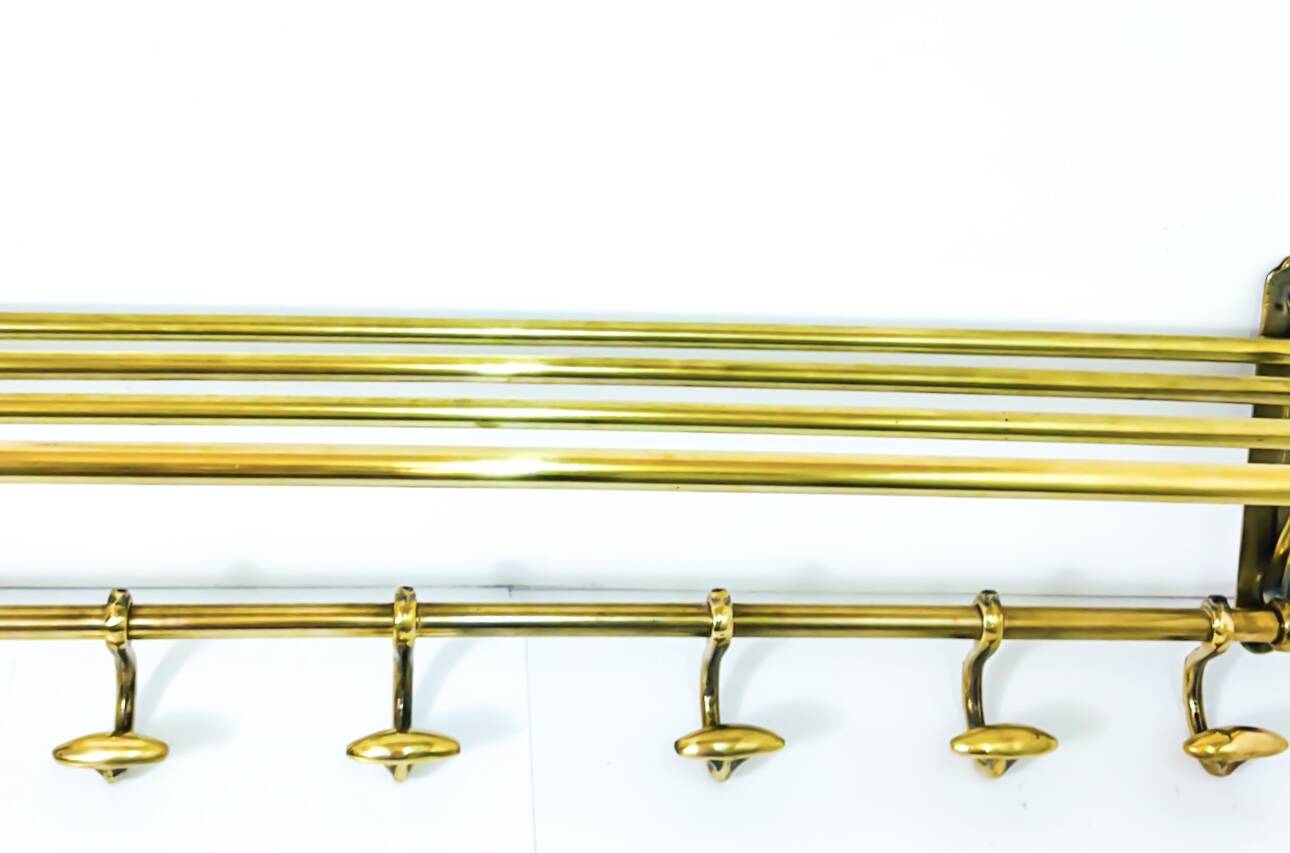 Vintage brass coat rack