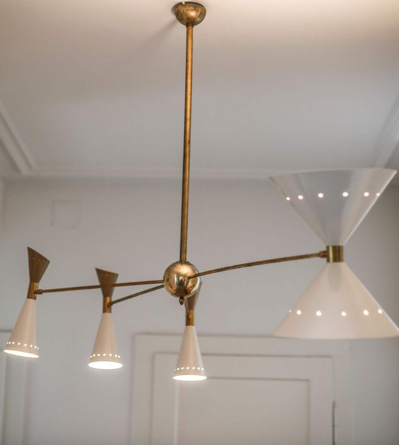 Mid-century italian asymmetrical ceiling lamp