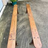 Pair of solid elm benches