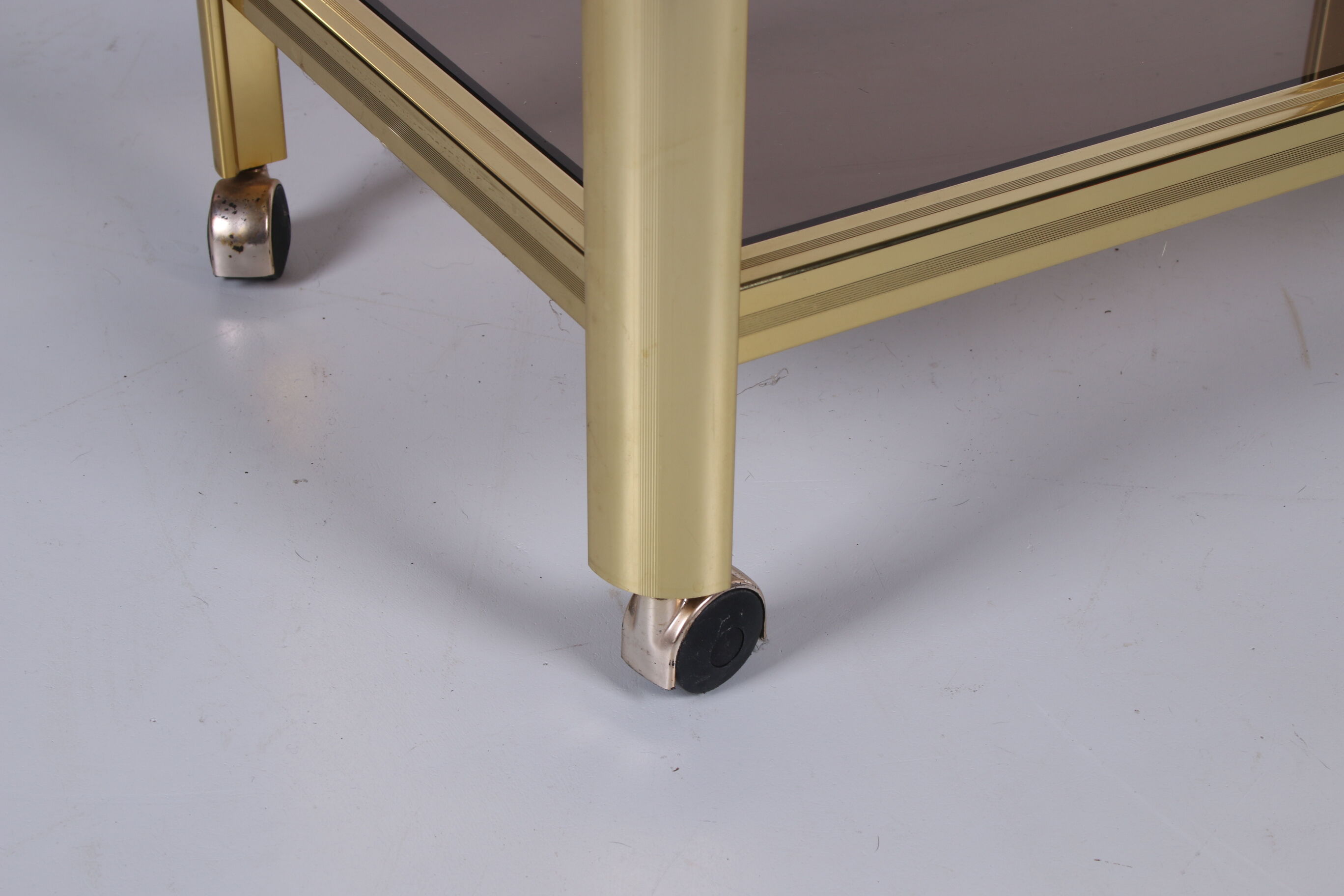 Hollywood Regency trolley with smoked glass