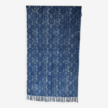 3 x 5 100% Cotton Handweave/Handblock Indigo Rug,Home Decor,Dinning Area,Floor,Living,Indigo Fabric,