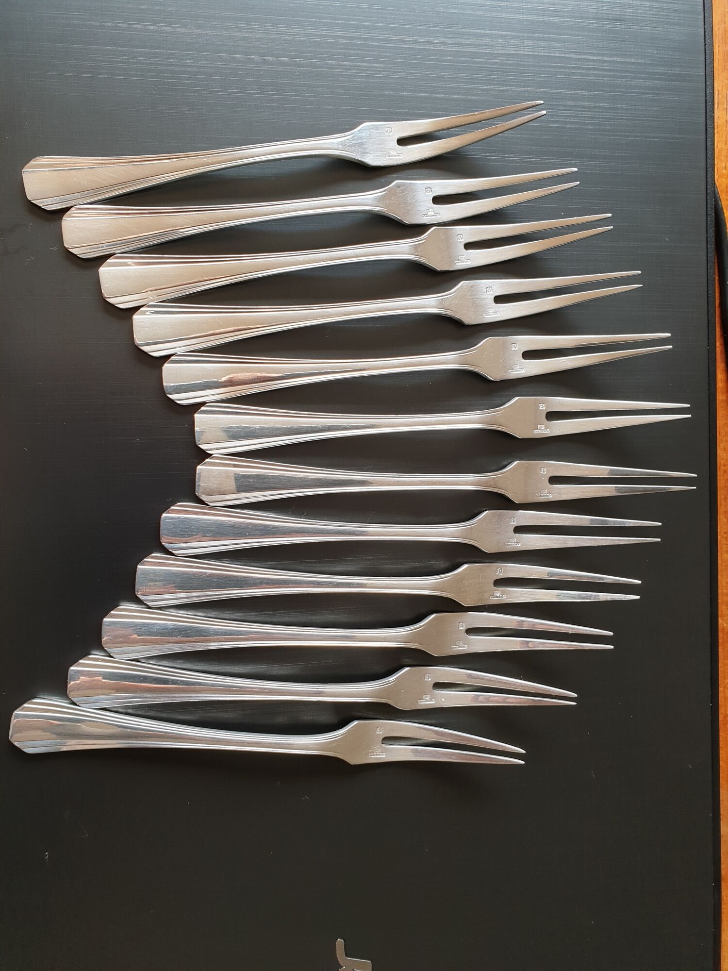 Set of Christofle snail forks made of silver metal