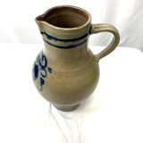 Pitcher in blue-decorated stoneware 34cm