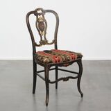 Antique French Napoleon III Chair Inlaid with Mother-of-Pearl