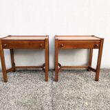 Pair of vintage Jacques Hauville bedside tables 1960 Roche Bobois