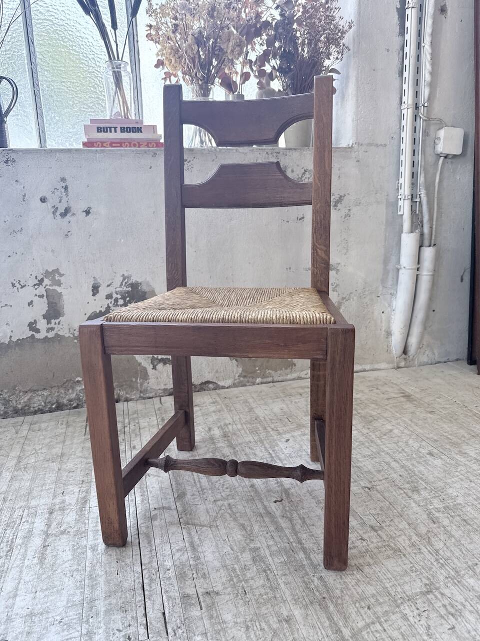Set 4 chaises rustiques chêne De puydt, Belgique 1970