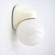 White Tissot wall light with opaque glass globe, 1970s/80s