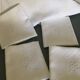 8 damask napkins, monogram, old linen