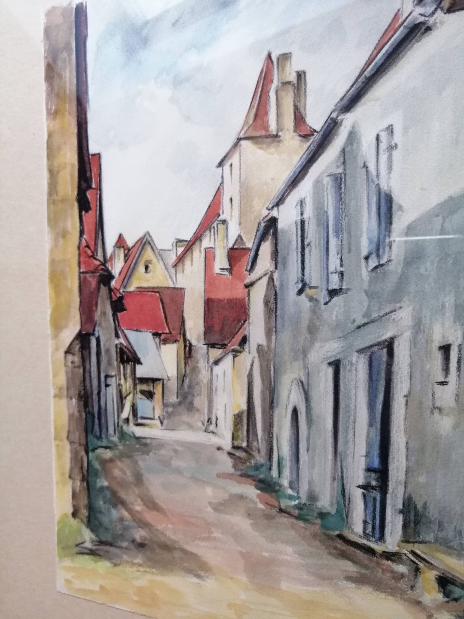Tableau aquarelle ruelle