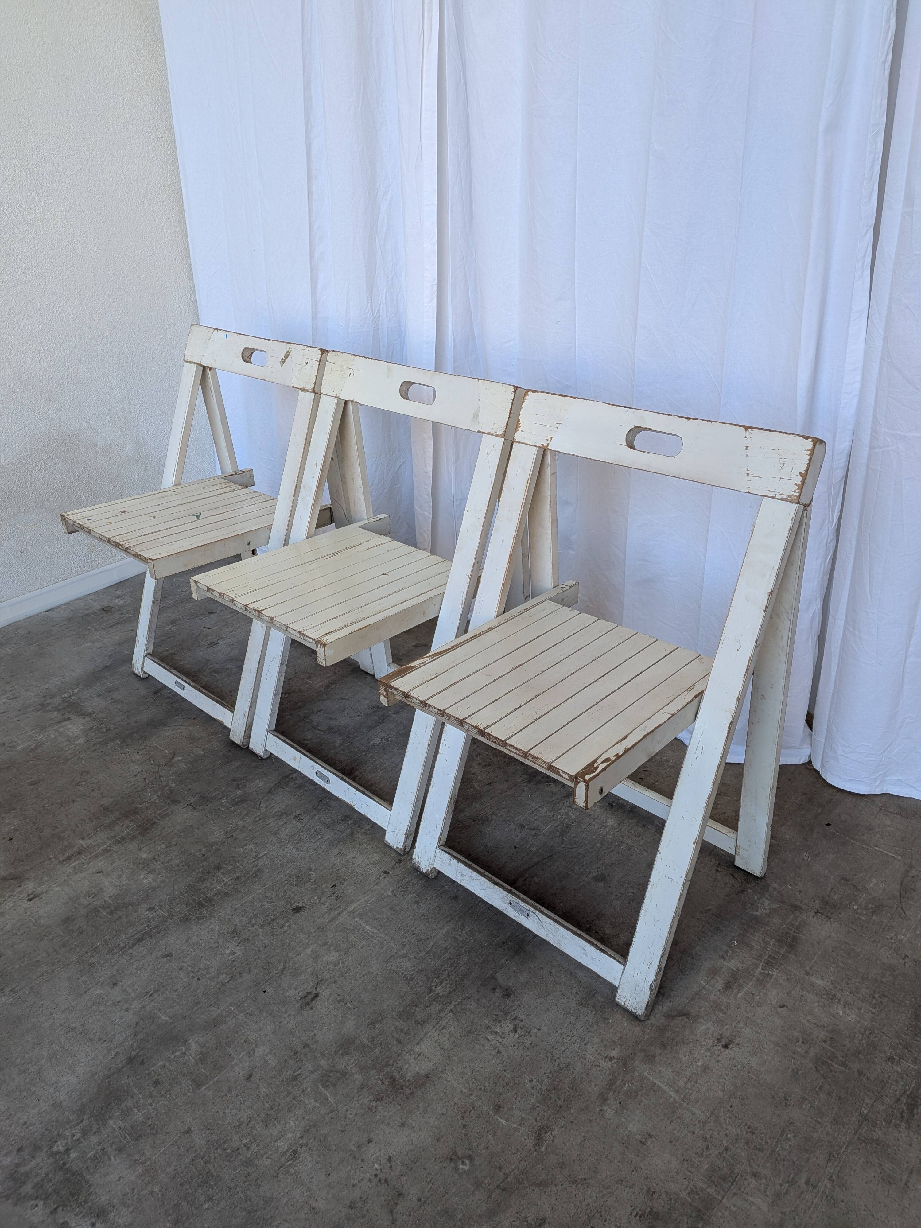 Set of 3 Vintage TRIESTE Foldable Chair by Aldo Jacober, 1970s Mid-Century