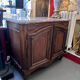 Oak hunting buffet in Louis XIV style, 18th century, with a marble top.