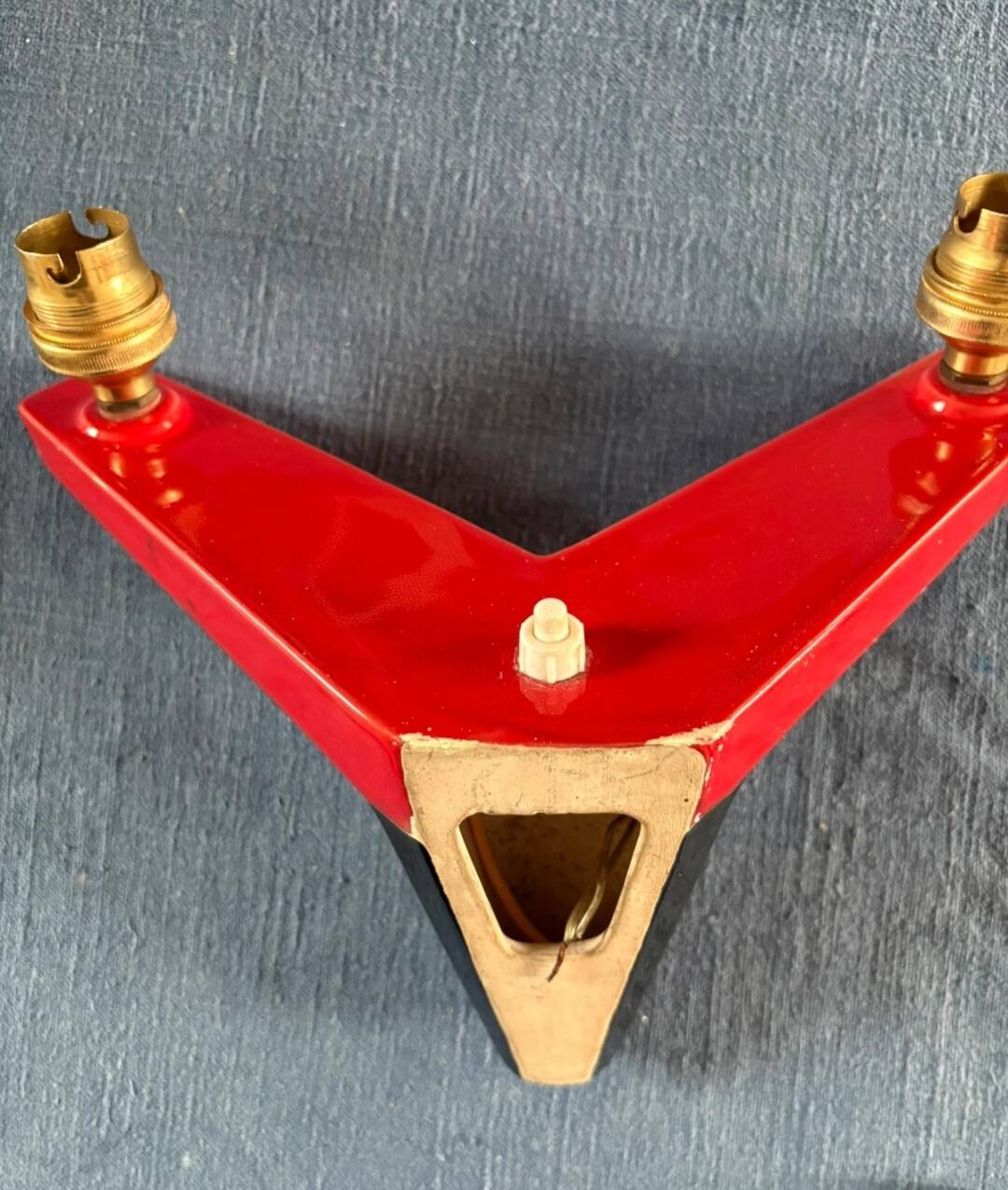 Art Deco ceramic wall light from the 1950s-60s.