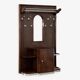 Art deco cloakroom coat rack in wood, mirror and chrome metal