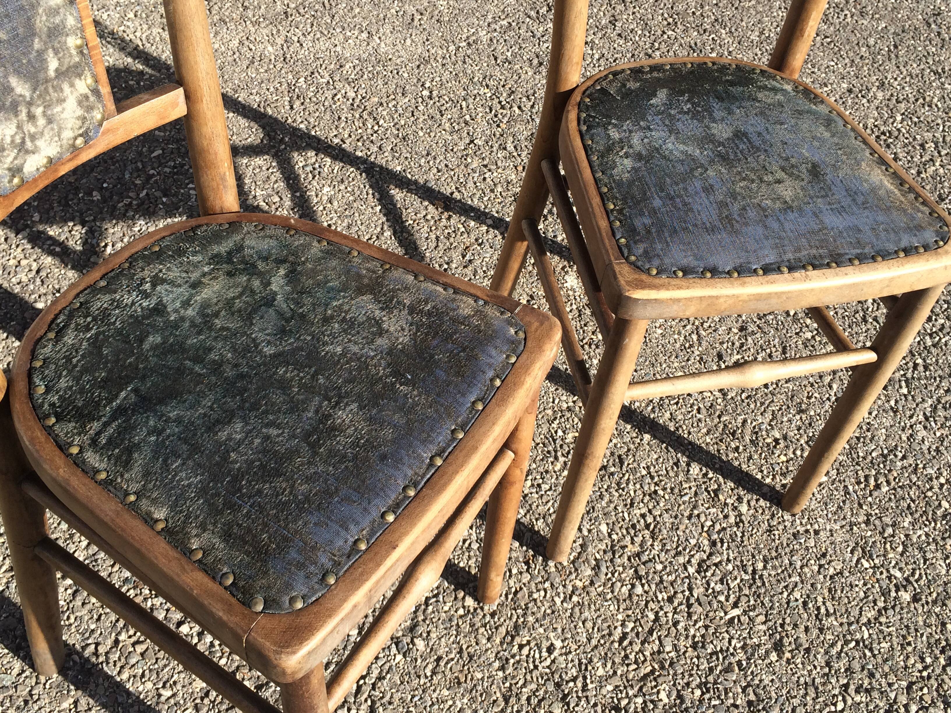 Pair of baumann wooden bistro chairs circa 1905