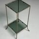Faux bamboo side table metal