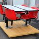 Table modus et 4 chaises Osvaldo Borsani par Tecno Italie 1970 Space Age