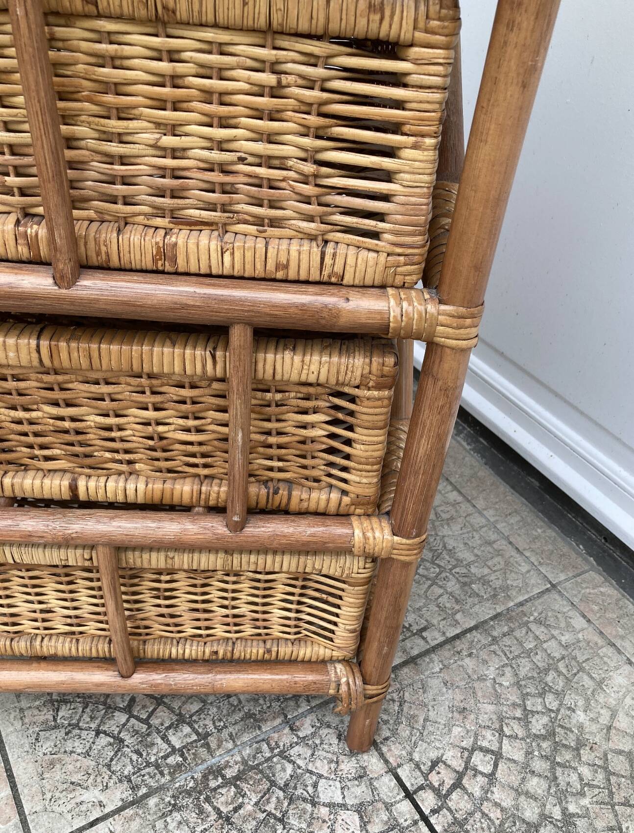 Vintage rattan chiffonier
