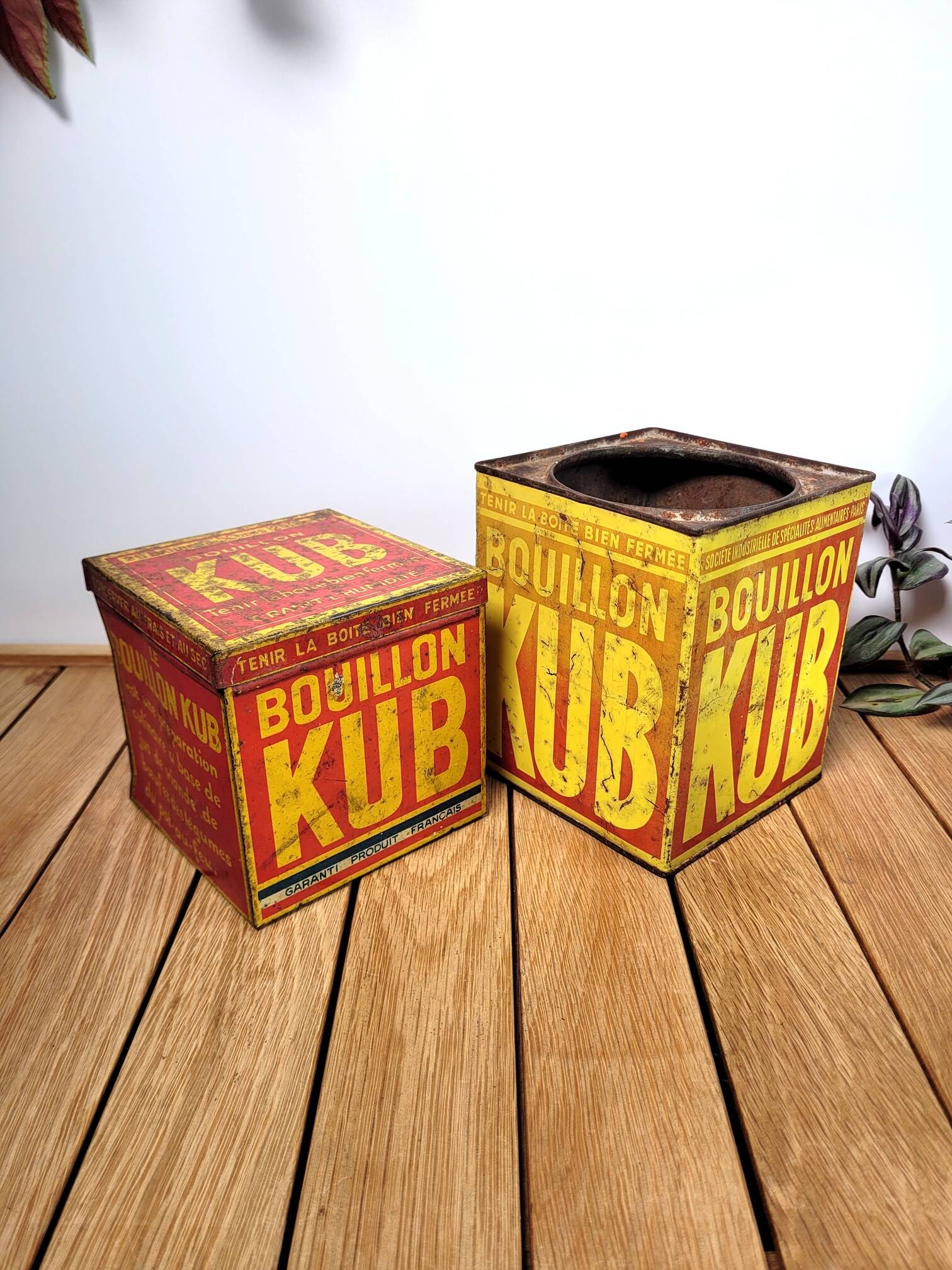 Pair of Kub boxes made of sheet metal