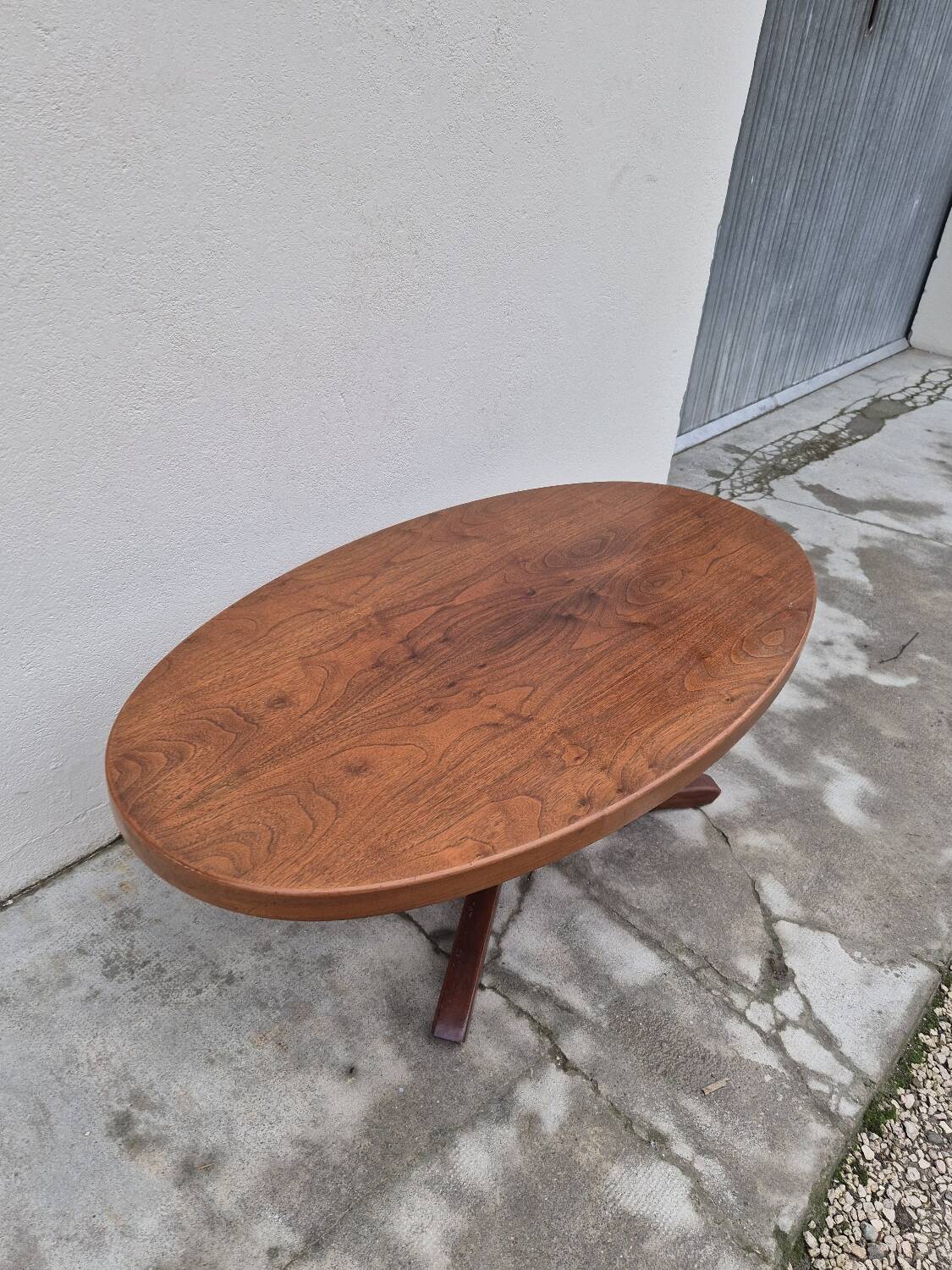 Baumann oval coffee table in teak 1950s vintage