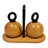 A set of pepper and salt grinders designed by C Jörgensen for Bodum Denmark. late 20th century.