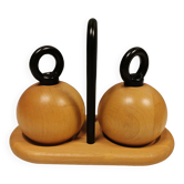 A set of pepper and salt grinders designed by C Jörgensen for Bodum Denmark. late 20th century.