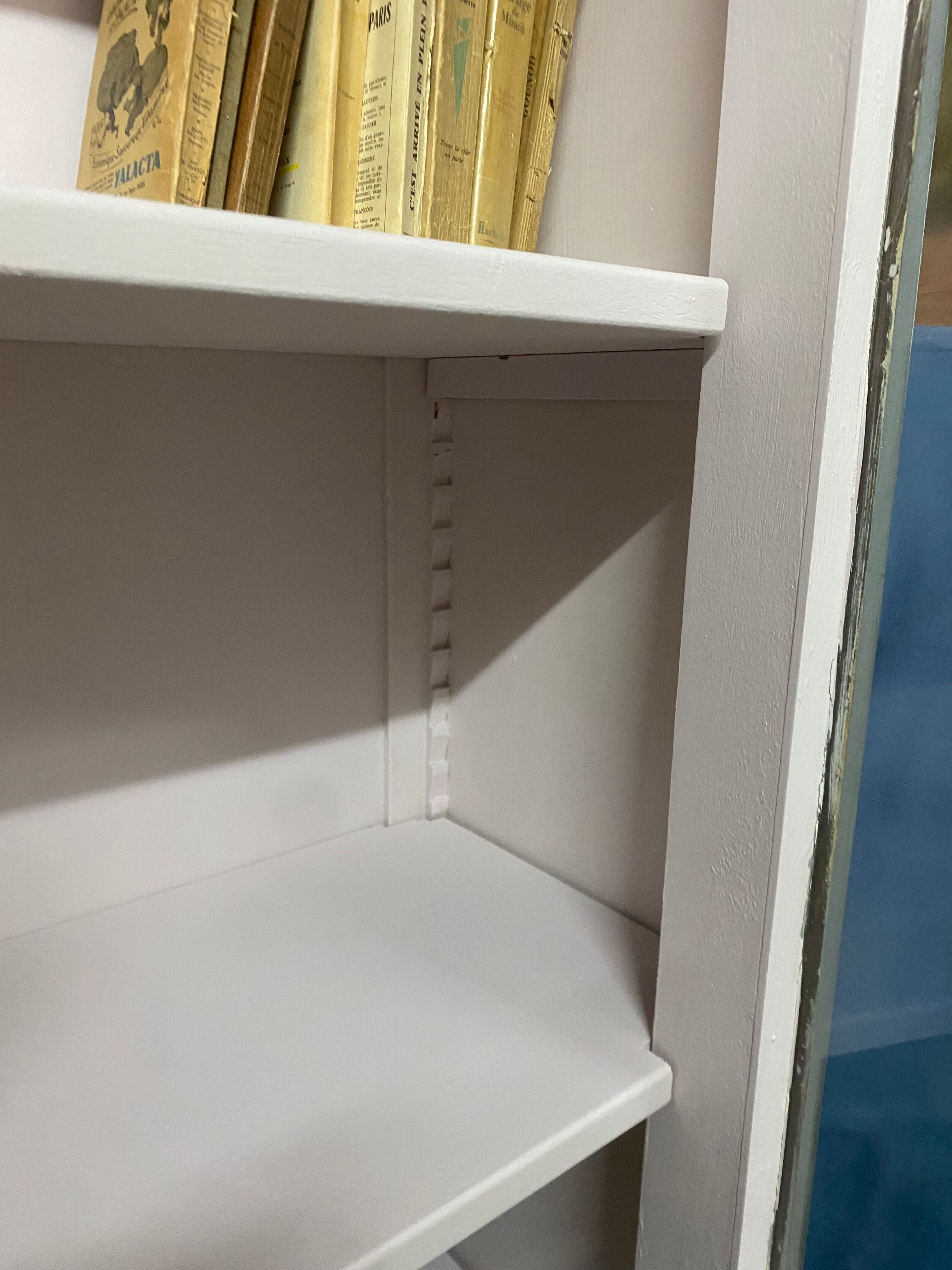 Bibliothèque vitrine Anglaise Patinée