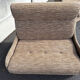 Fauteuil convertible vintage en tissu beige et marron