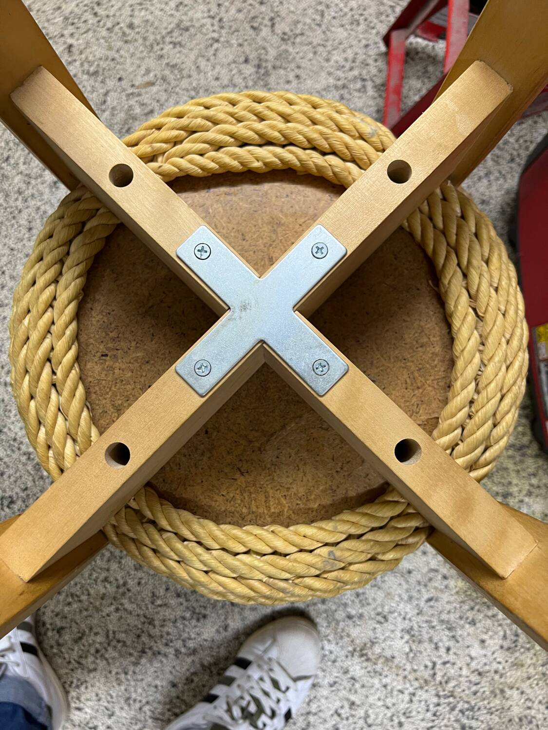 Paire de tabourets scandinave en jonc 70’s