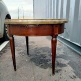 Table basse bouillotte plateau marbre style louis xvi ancienne