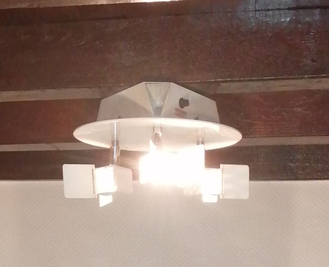 Ceiling lamp 3 adjustable metal lamps vintage 1980