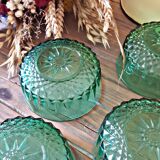 4 ramequins en verre ciselé vert Arcoroc
