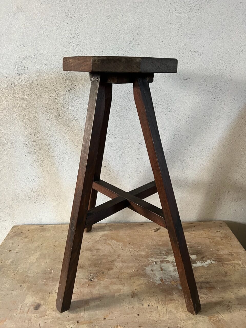 Wooden workshop stool